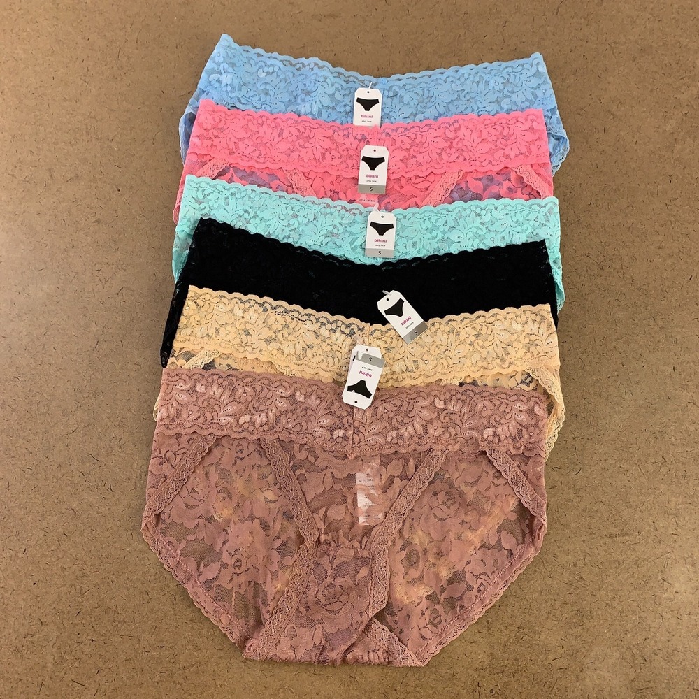 Alyce Intimates Women's Size Small Colorful 6 Pack Stretch Lace Bikini Panty NWT